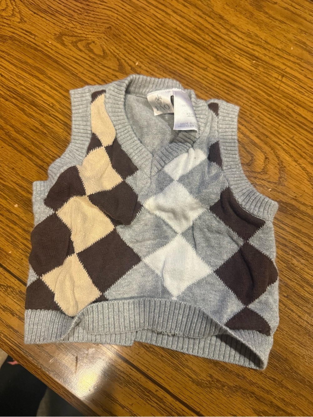 6 for $10 Vest in Gray, Brown & Cream